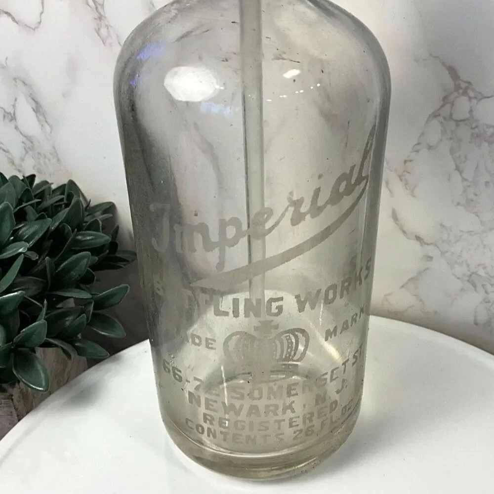 Vintage Imperial soda water seltzer bottle Newark NJ